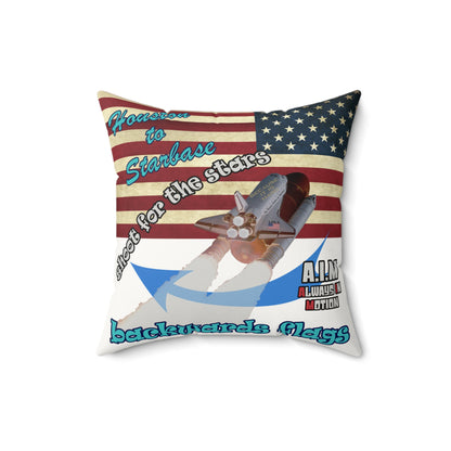 shoot for the stars - Faux Suede Square Pillow - (white)