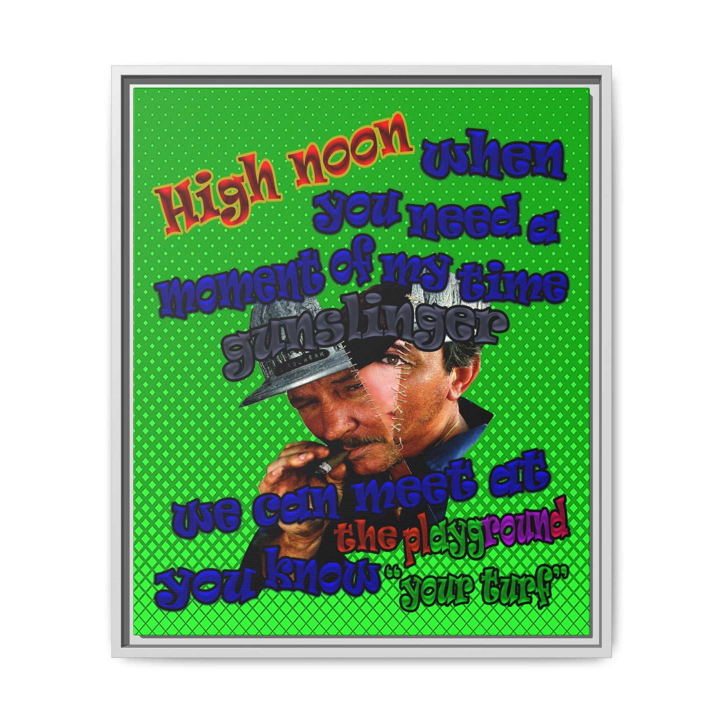 high noon - framed canvas art (logo green)