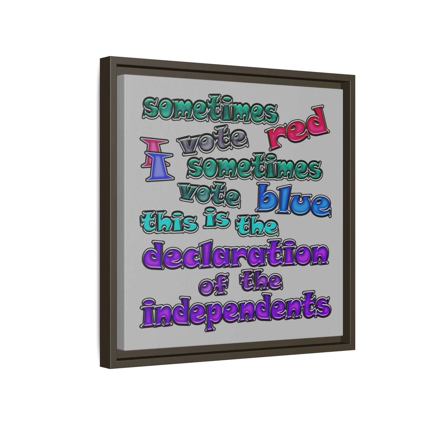 declaration of the independents - framed canvas art (light grey)