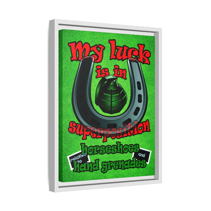 my luck - framed canvas art (green turf)