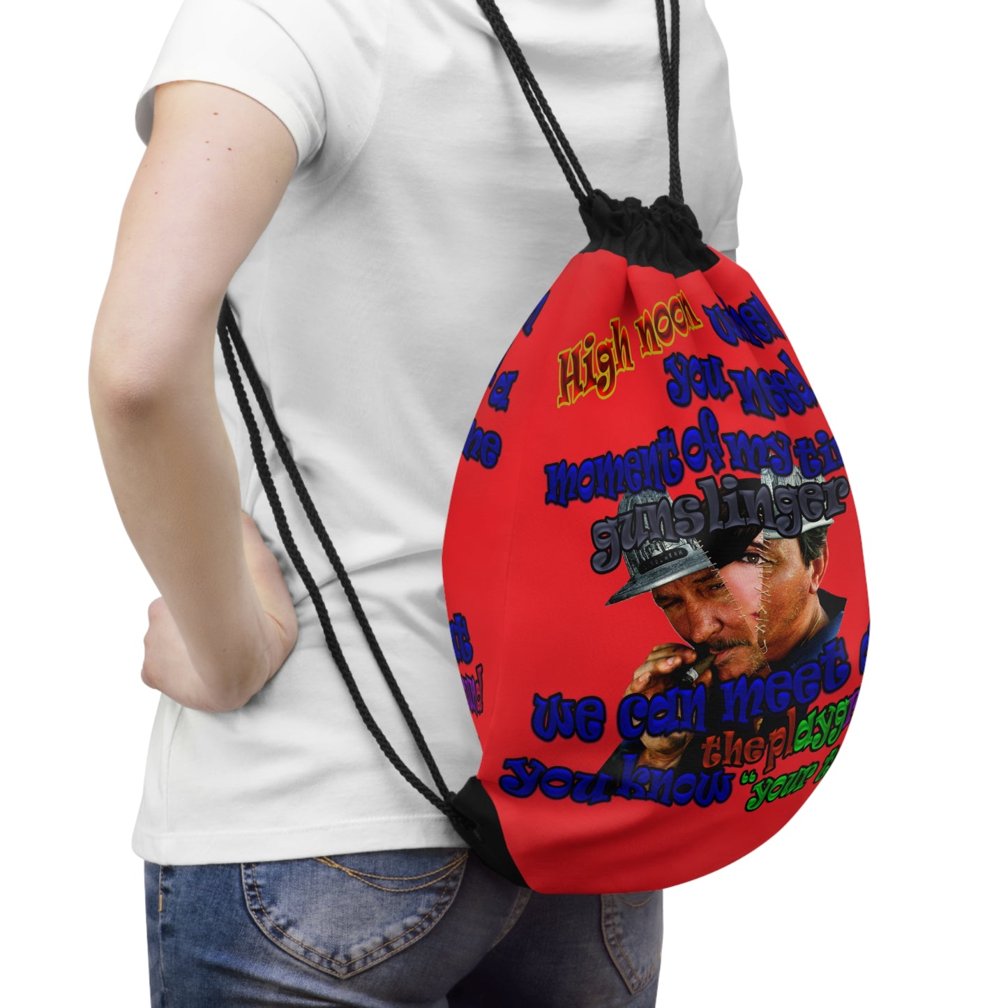 high noon - Drawstring Bag (red)