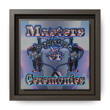 em cee squared - framed canvas art (grey-pink wave)