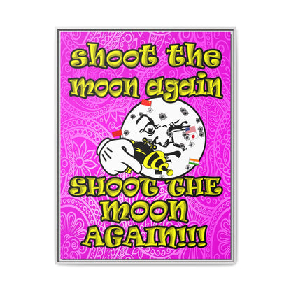 shoot the moon again - framed canvas art (pink swirl)
