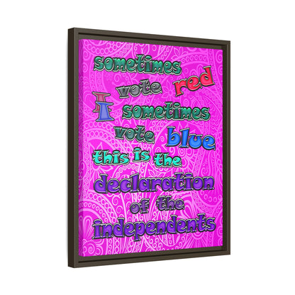 declaration of the independents - framed canvas art (pink swirl)