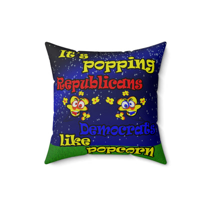 popping like popcorn - Spun Polyester Square Pillow - ('snoops' background)