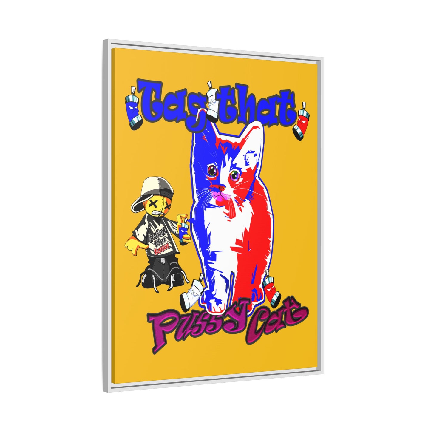 tag that - framed canvas art (yellow)