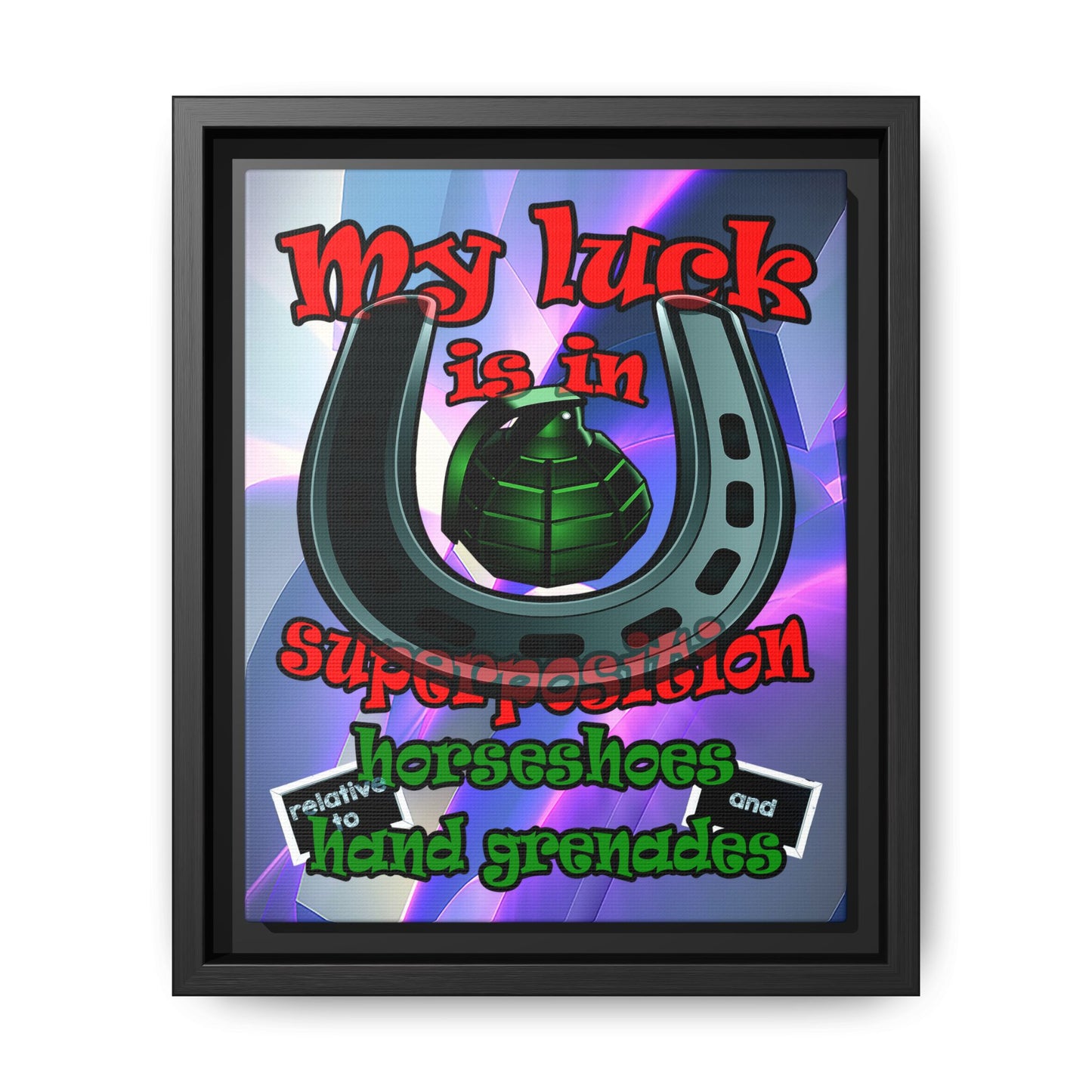 my luck - framed canvas art (grey-pink wave)