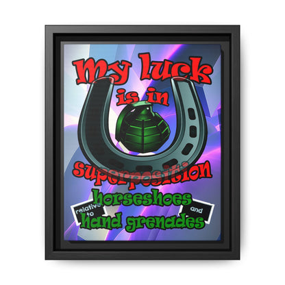 my luck - framed canvas art (grey-pink wave)