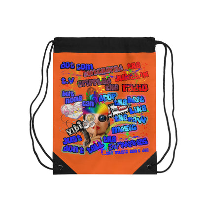 drop the beat - Drawstring Bag (orange)
