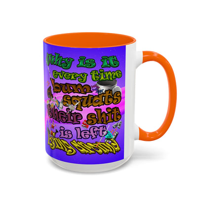 the bum's shit - Accent Mug (purple-pink wave)