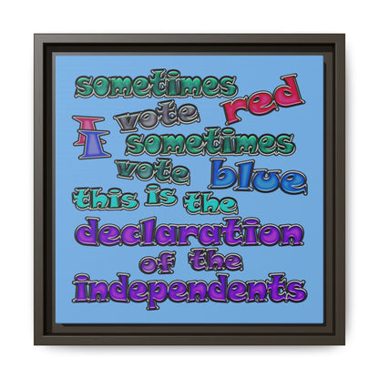 declaration of the independents - framed canvas art (light blue)