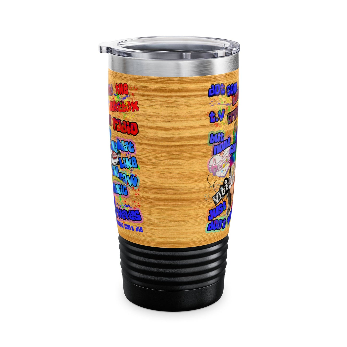drop the beat - Ringneck Tumbler, 20oz  (butterscotch wood finish)