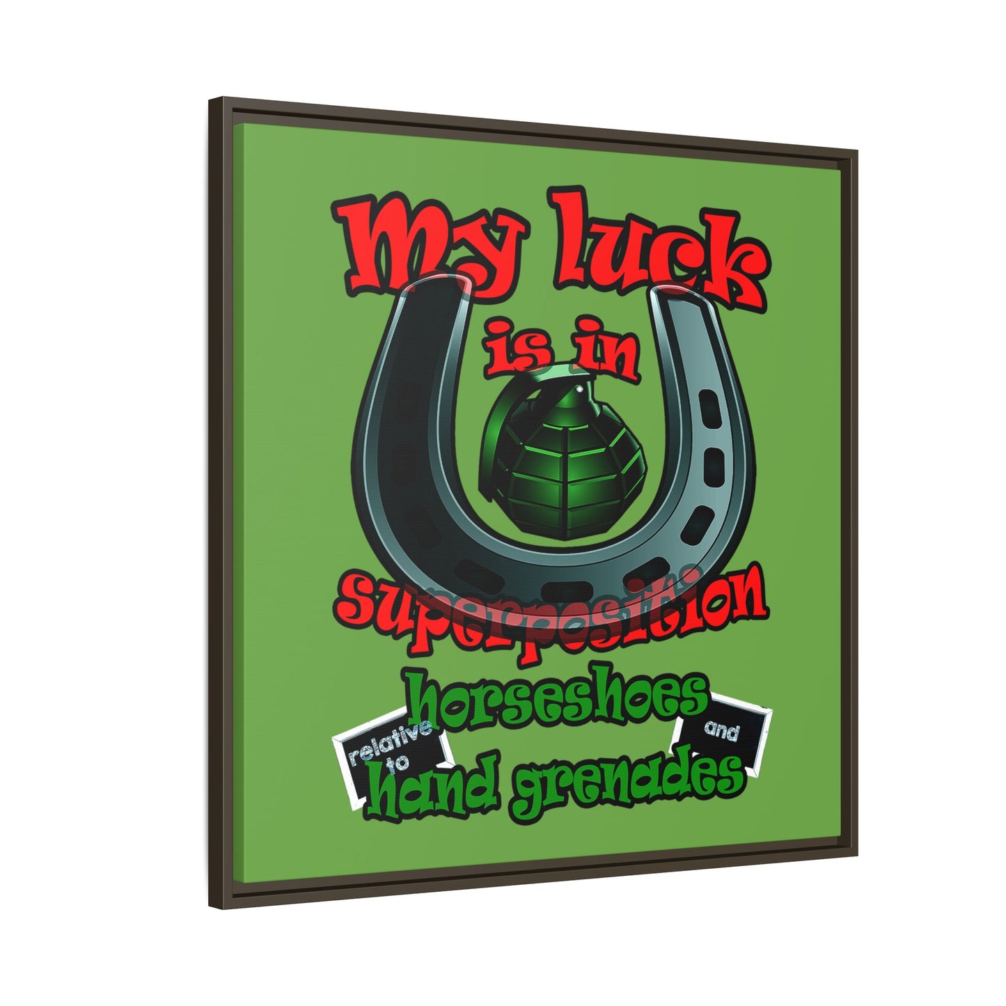 my luck - framed canvas art (green)