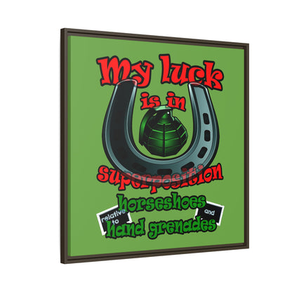 my luck - framed canvas art (green)