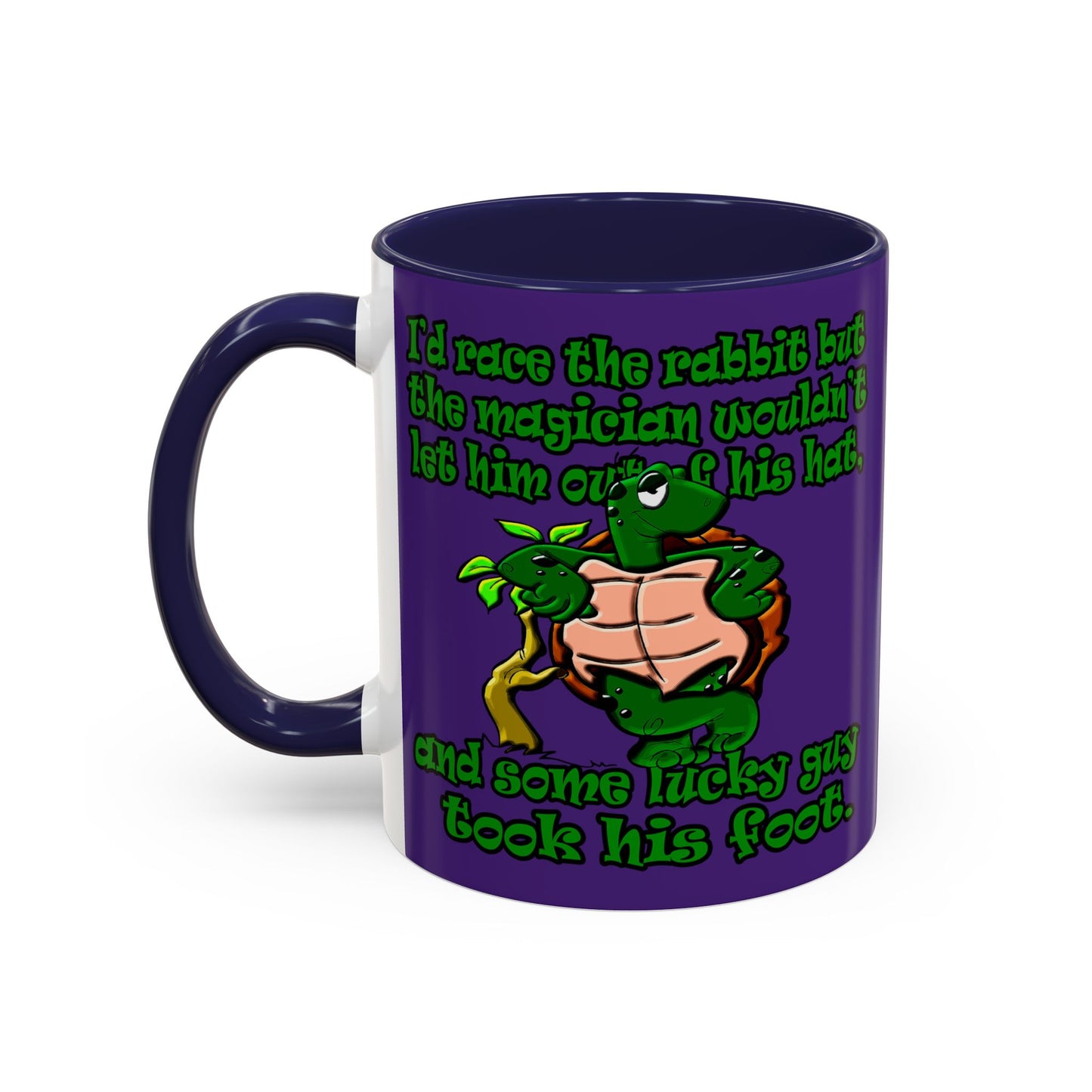 turtle race - Accent Mug (purple)