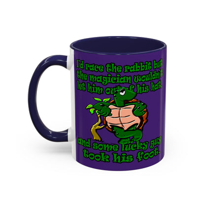 turtle race - Accent Mug (purple)