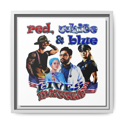 rw&b lives matter - framed canvas art (white)