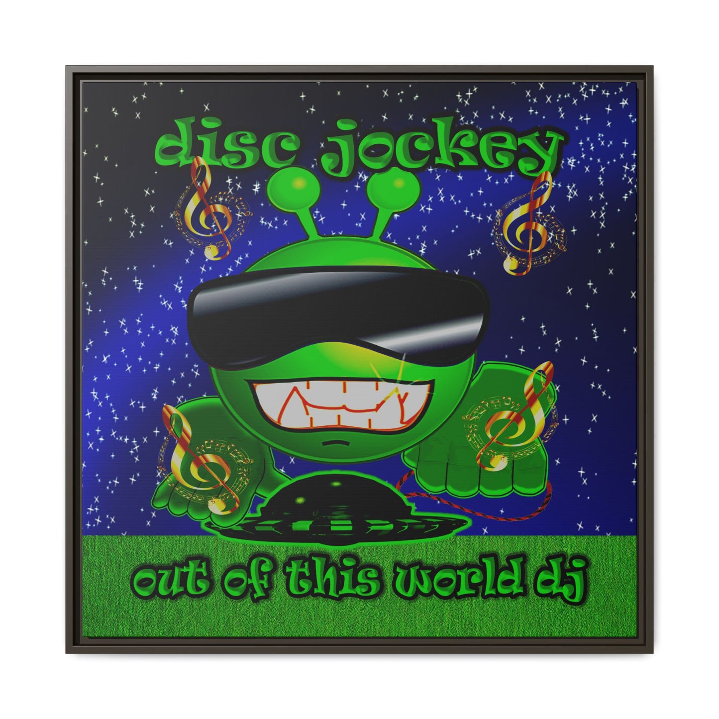 disc jockey - framed canvas art ('snoops' background)