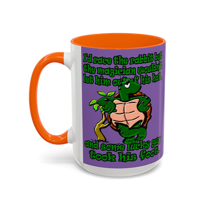 turtle race - Accent Mug (light purple)