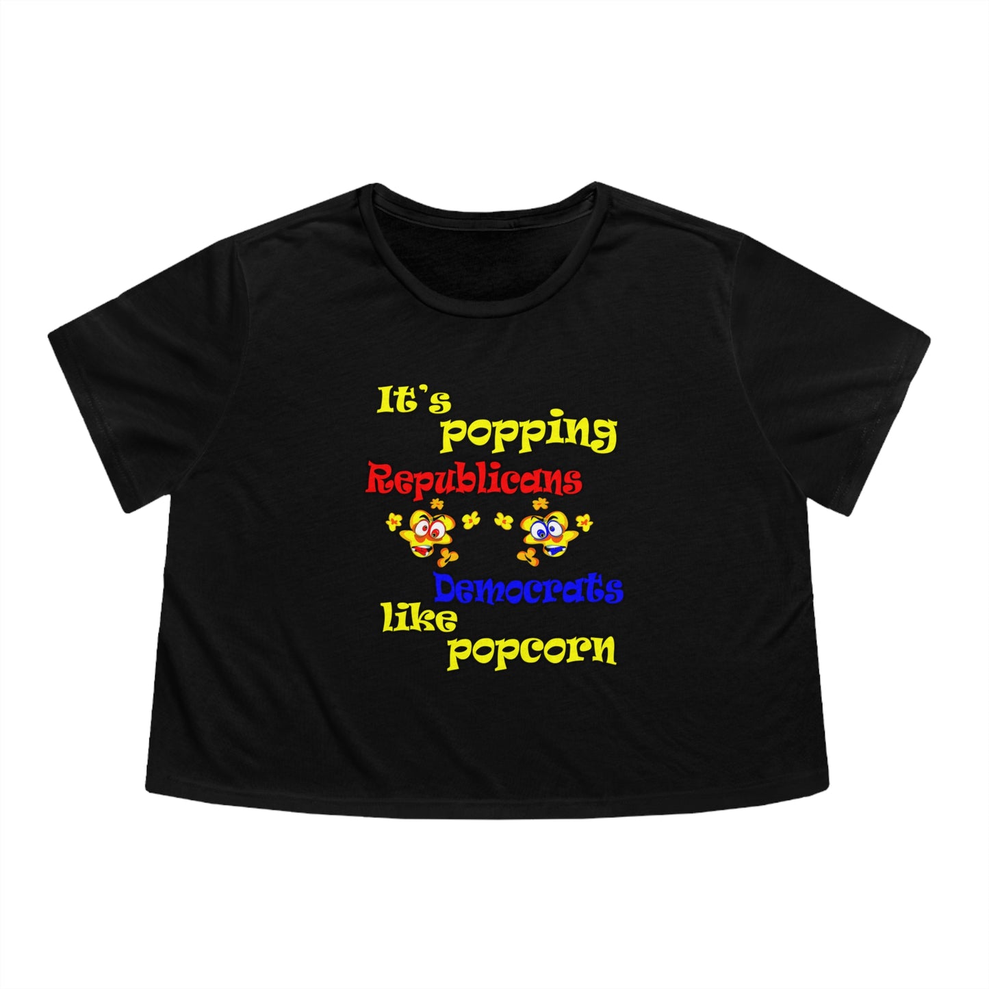 popping like popcorn - Women's Flowy Cropped Tee