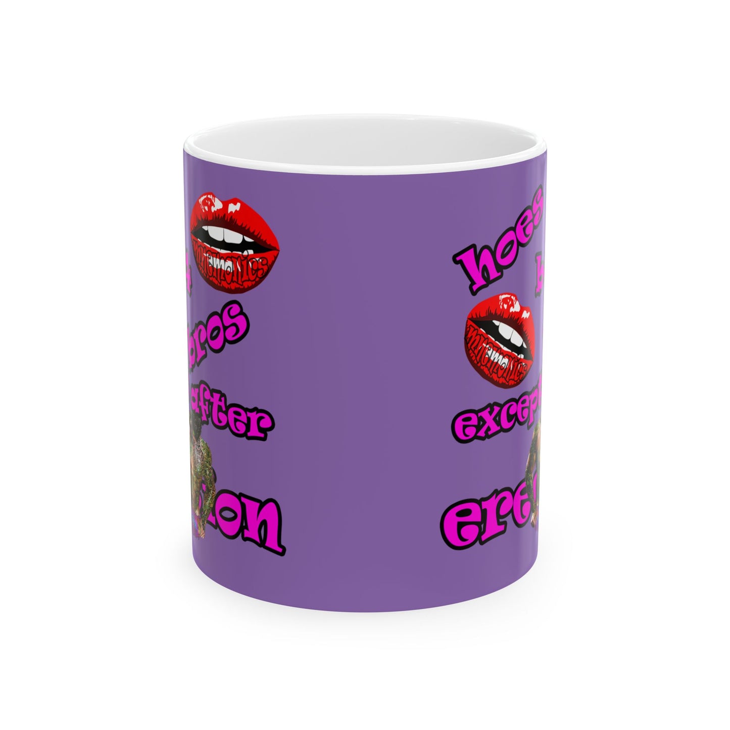 hoes b4 bros - White Mug (light purple)