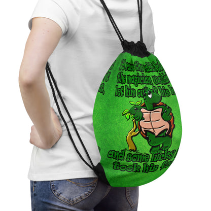 turtle race - Drawstring Bag (green turf)