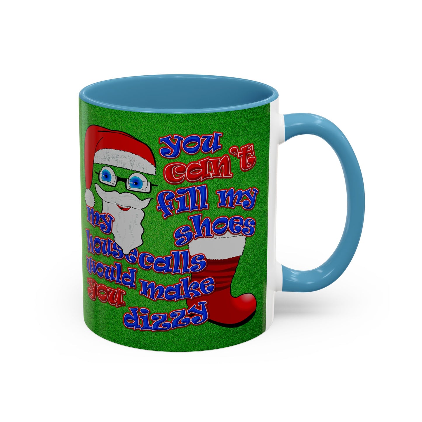 santa's shoes - Accent Mug (green turf)