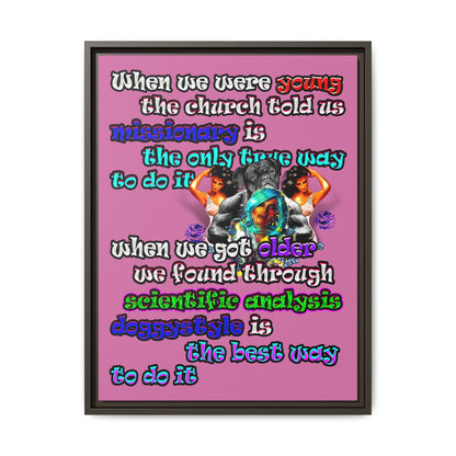 doggystyle - framed canvas art (light pink)