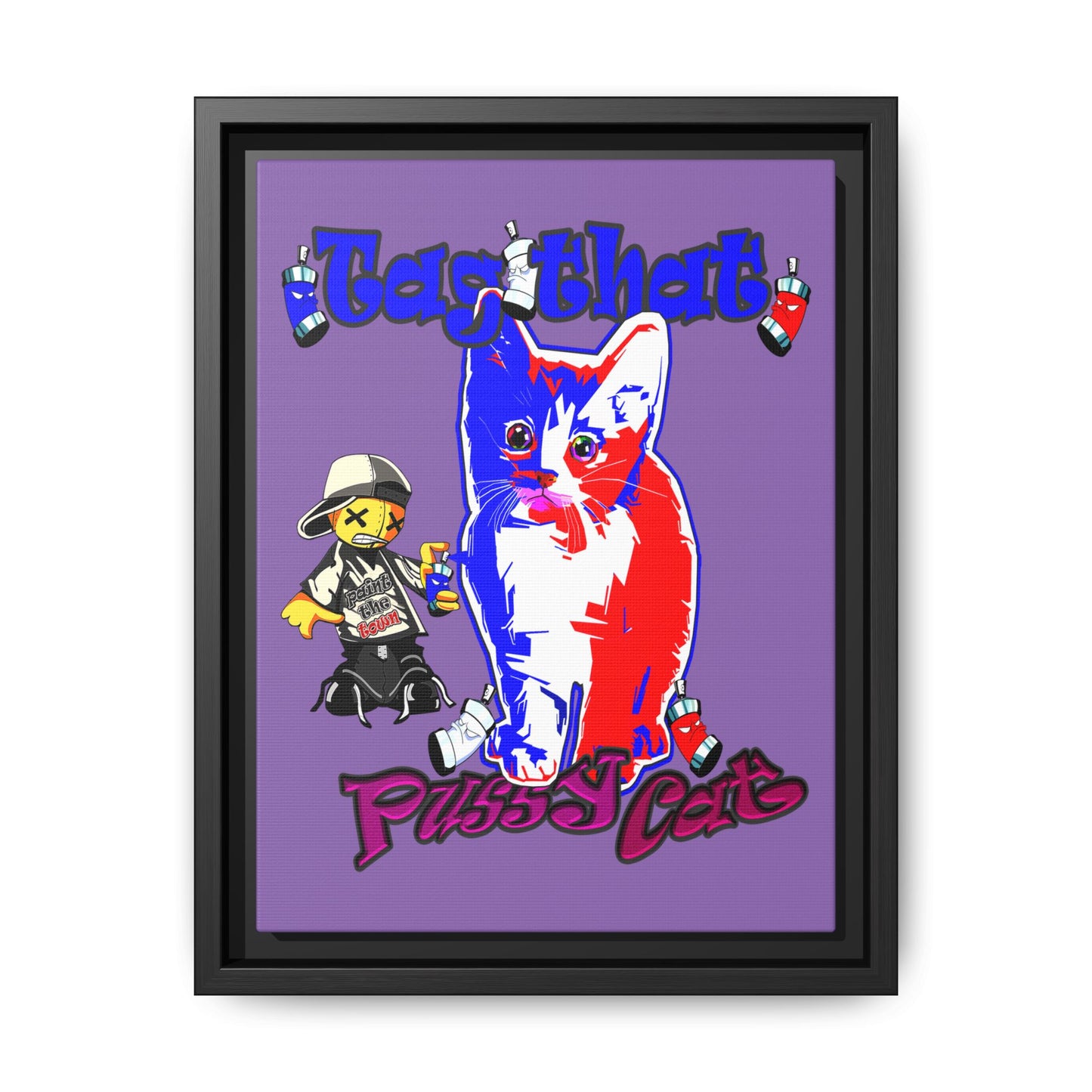 tag that - framed canvas art (light purple)