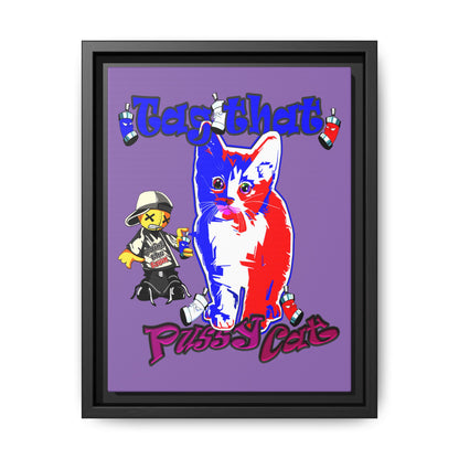 tag that - framed canvas art (light purple)