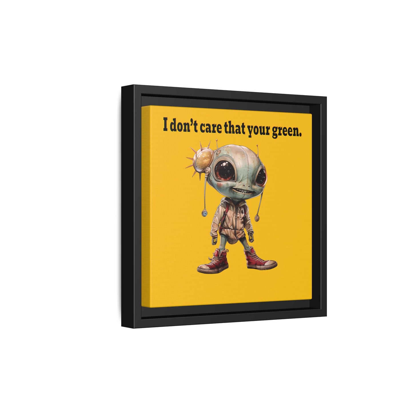 I don't care that your green - framed canvas art (yellow)