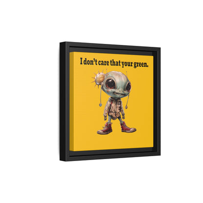 I don't care that your green - framed canvas art (yellow)