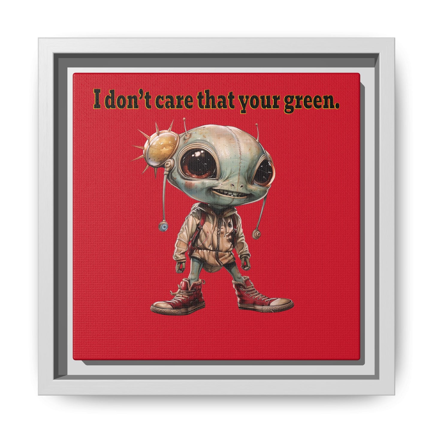 I don't care that your green - framed canvas art (dark red)