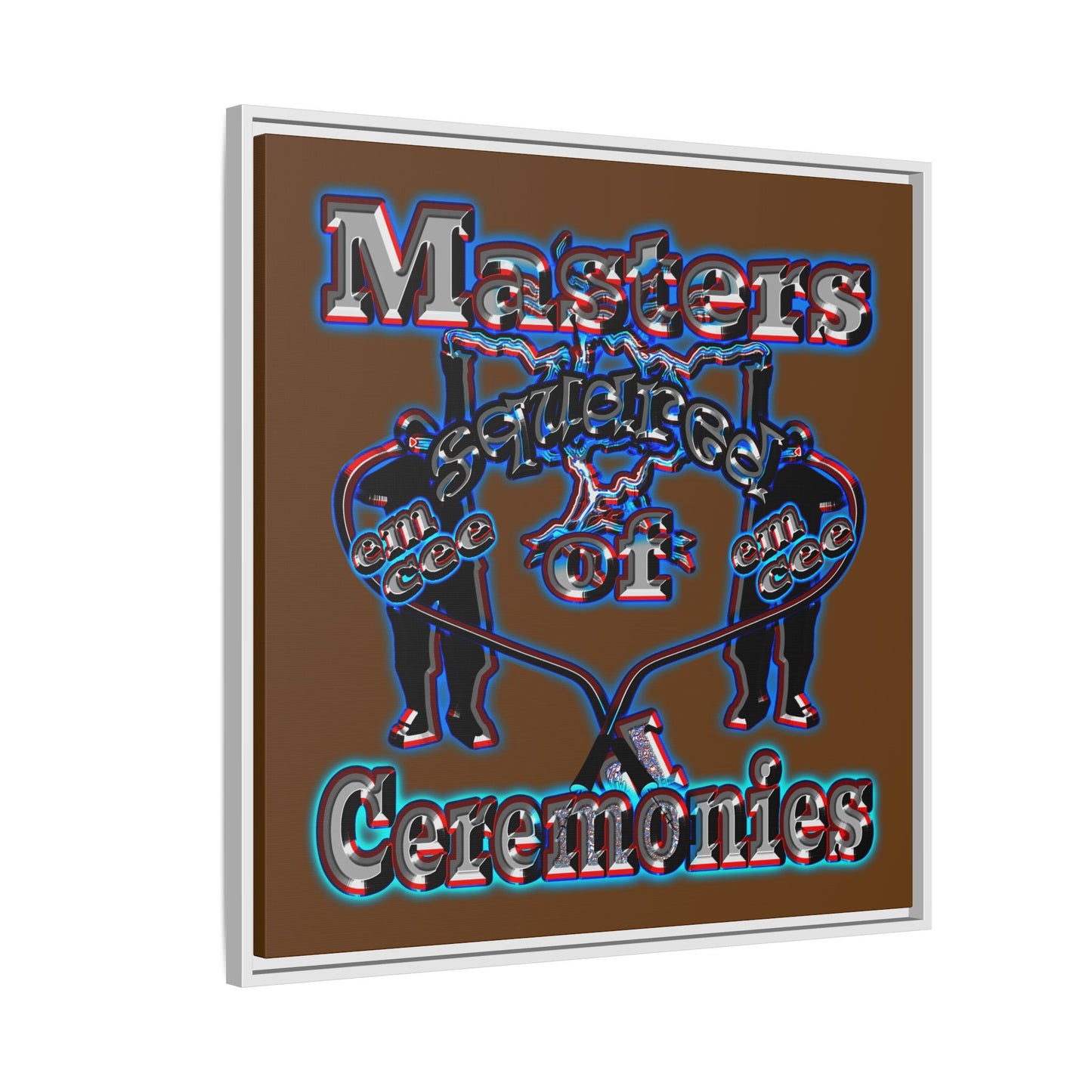 em cee squared - framed canvas art (brown)