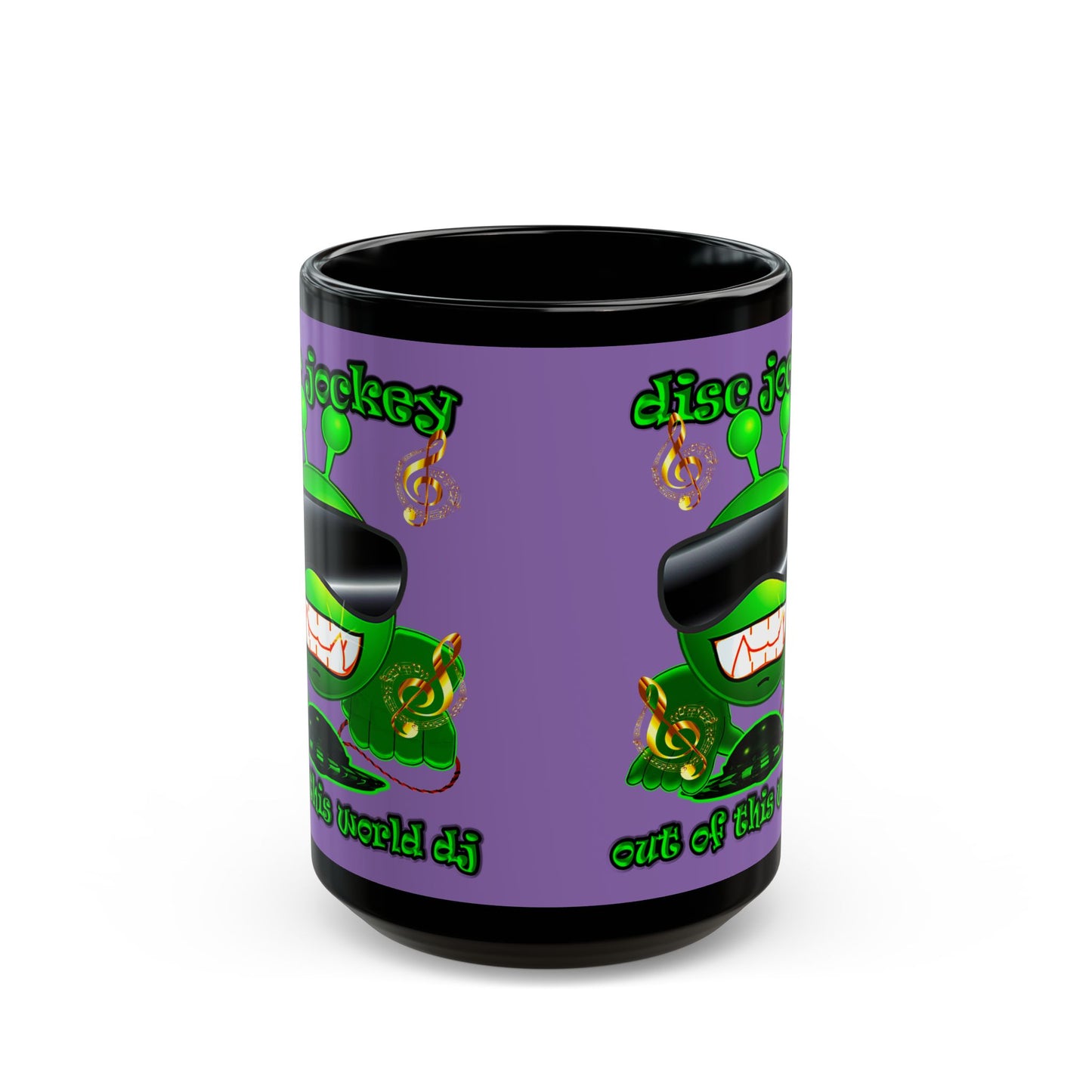 disc jockey - Black Mug (light purple)