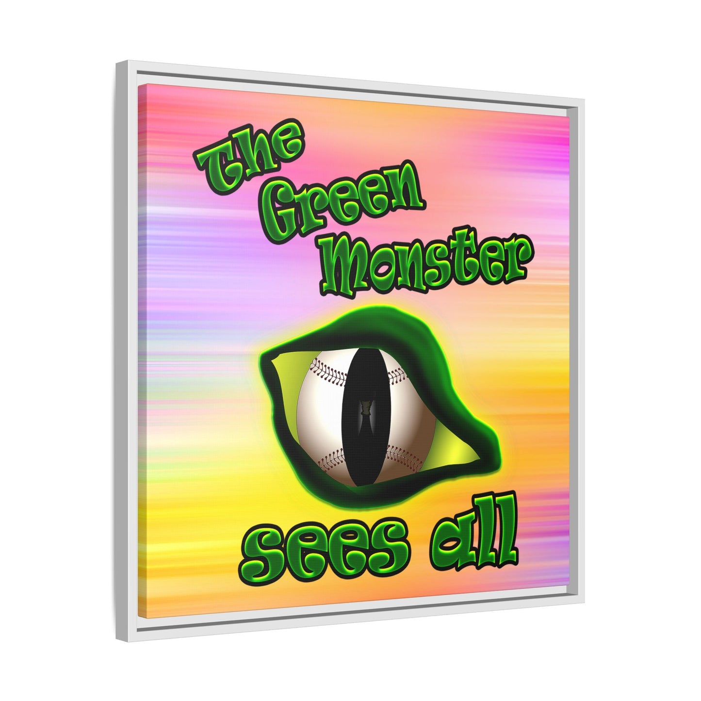 green monster - framed canvas art (color blur)