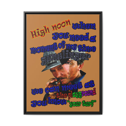 high noon - framed canvas art (light brown)