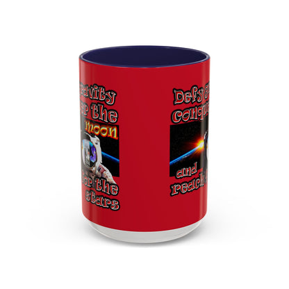 defy conquer reach - Accent Mug (dark red)