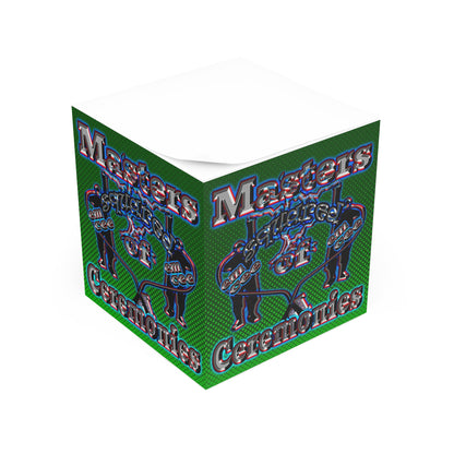 em cee squared - note cube (logo green)