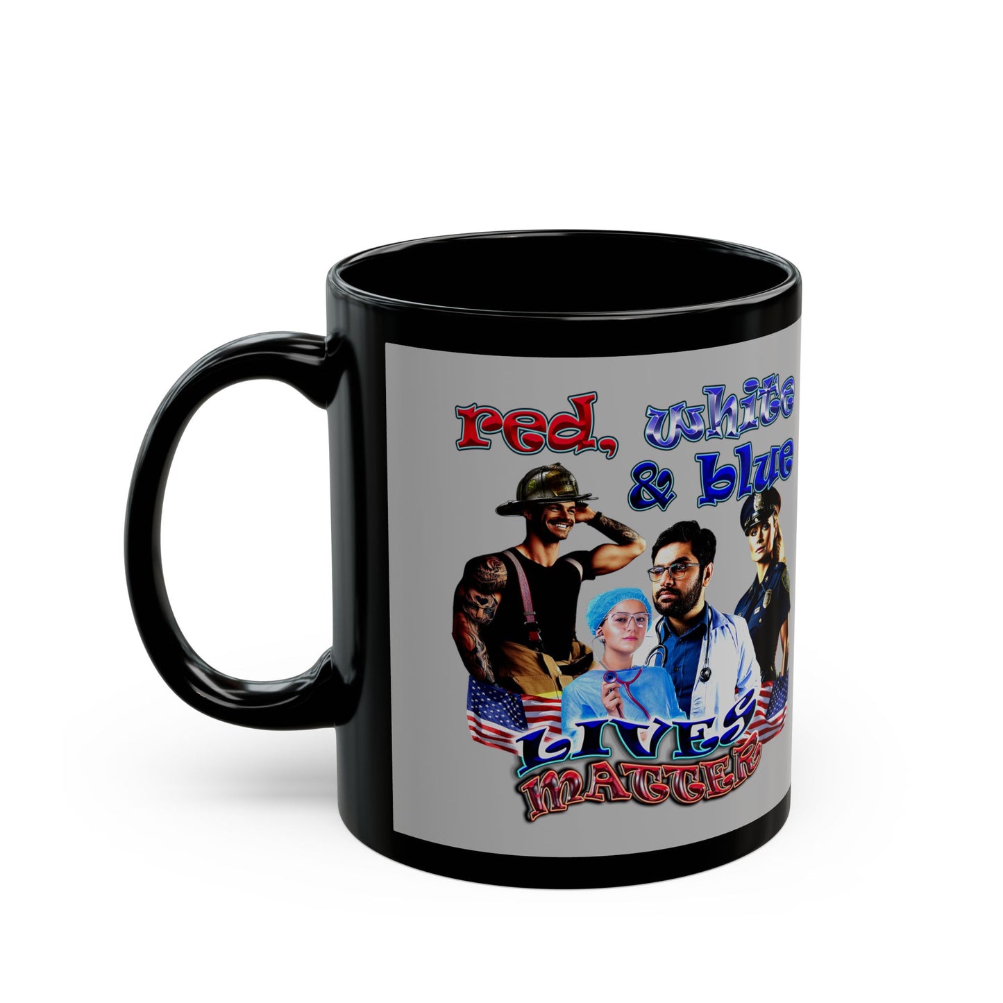 rw&b lives matter - Black Mug (light grey)