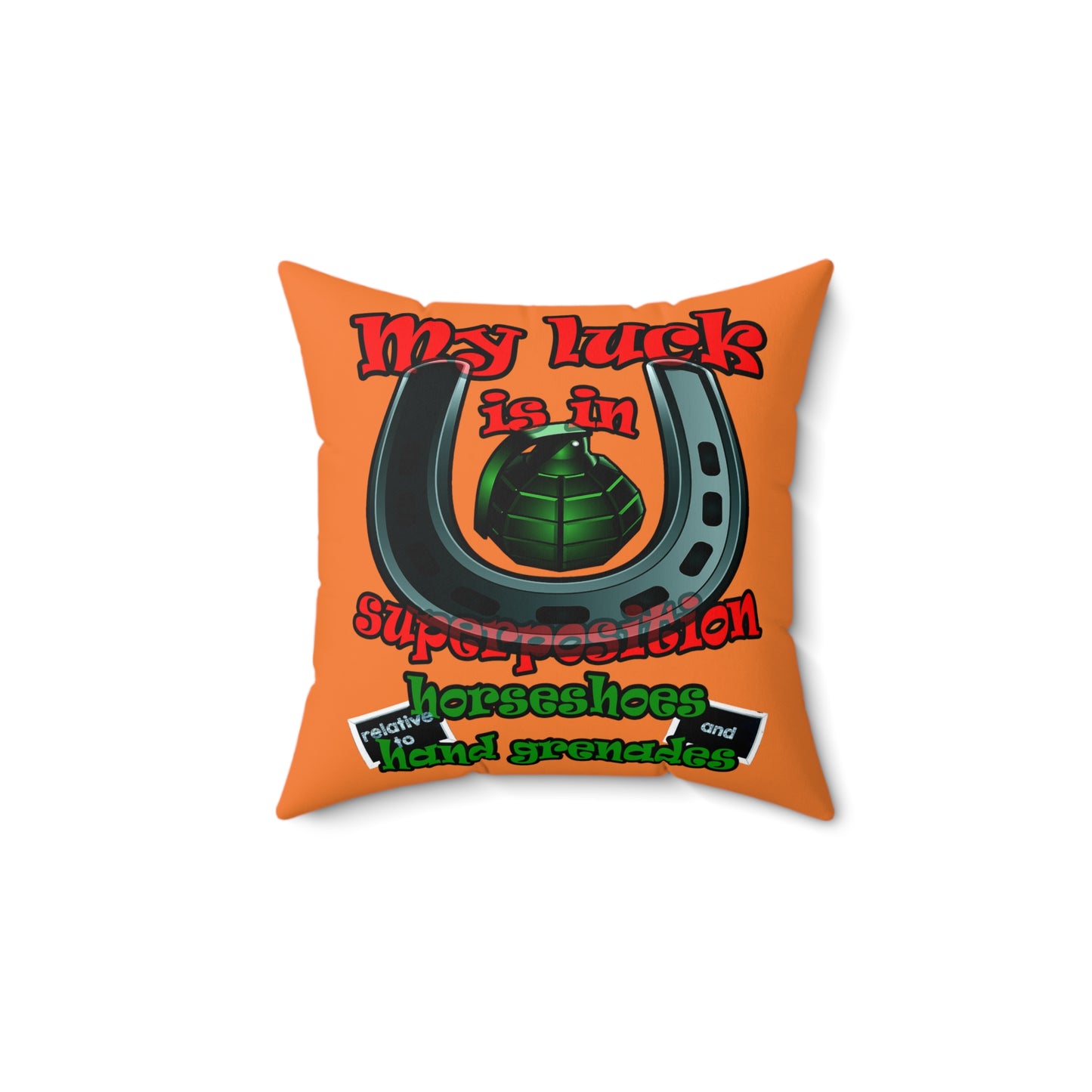 my luck - Spun Polyester Square Pillow - (crusta)