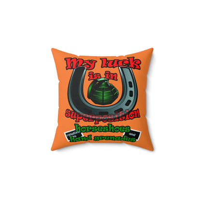 my luck - Spun Polyester Square Pillow - (crusta)