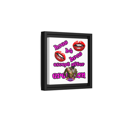 hoes b4 bros - framed canvas art (white)