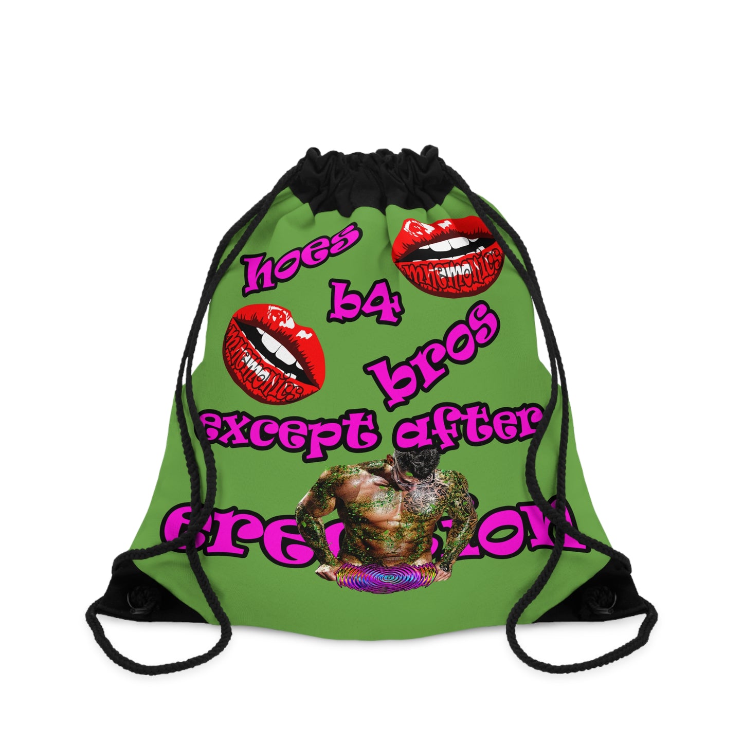 hoes b4 bros - Drawstring Bag (green)
