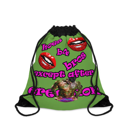 hoes b4 bros - Drawstring Bag (green)