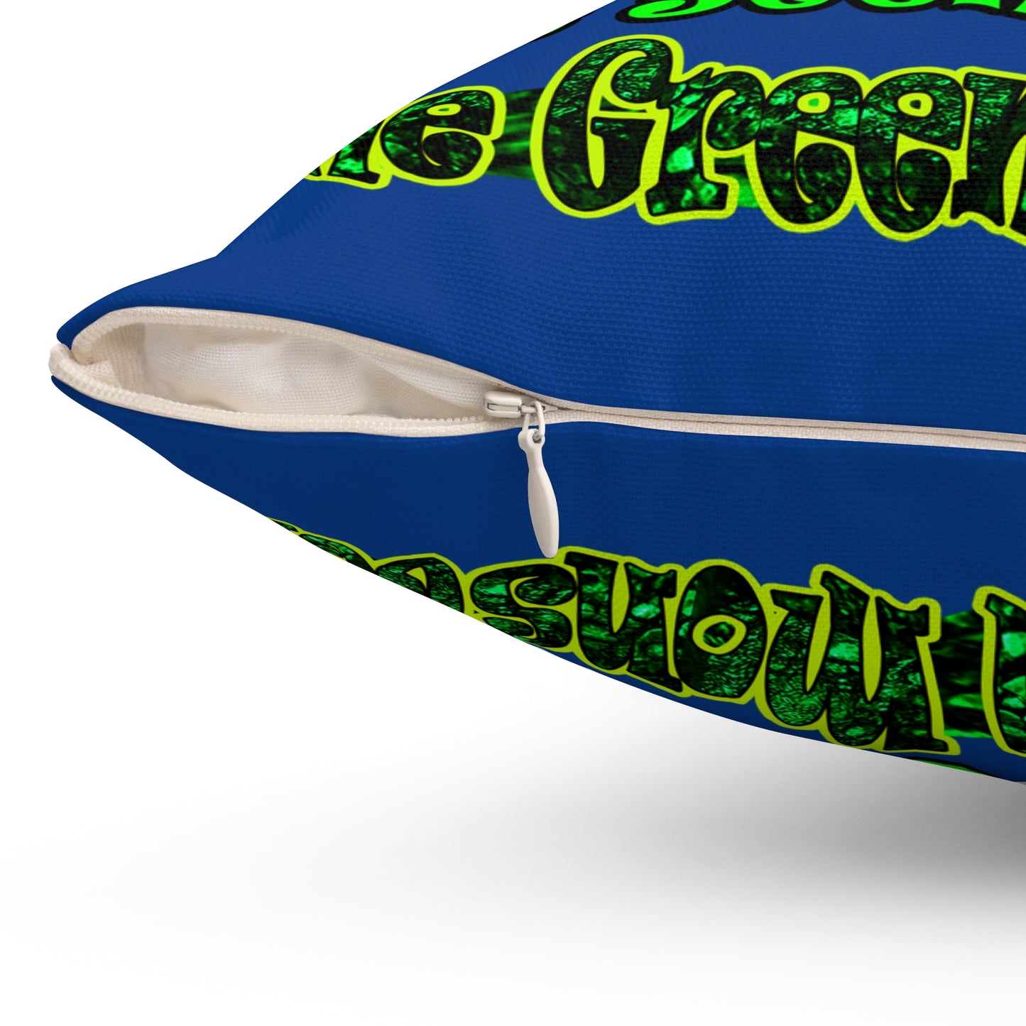 christmas spirits of boston - Spun Polyester Square Pillow - (dark blue)