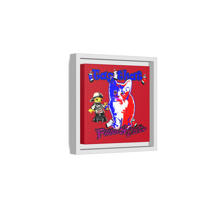 tag that - framed canvas art (dark red)