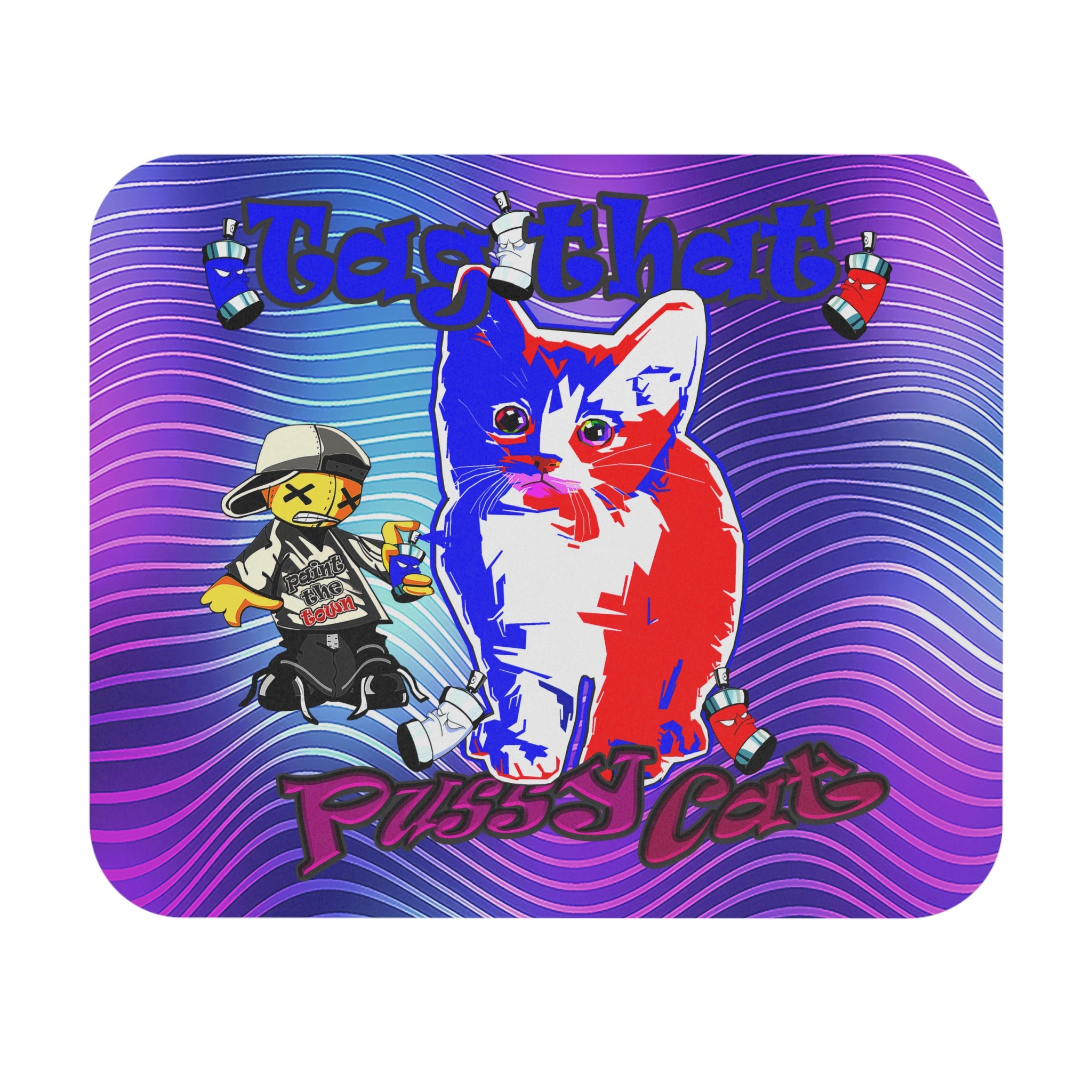 tag that - Mouse Pad (Rectangle) (purple wave)