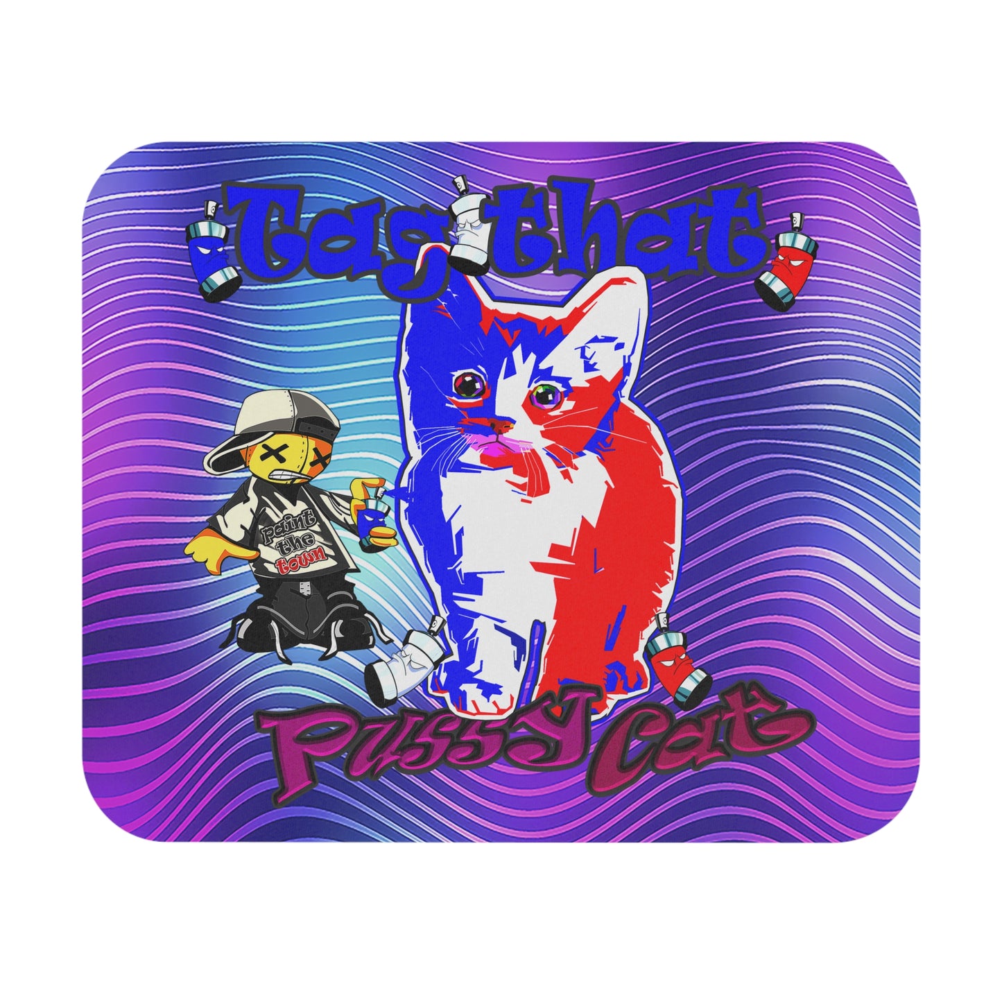 tag that - Mouse Pad (Rectangle) (purple wave)