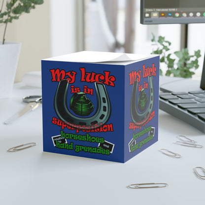 my luck - note cube (dark blue)